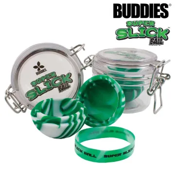 BUDDIES­­ SLICK BALL - SUPER SM SLICK BALL WITH ACRYLIC JAR