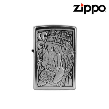 ZIPPO LIGHTER - STREET CHROME w/EMBLEM