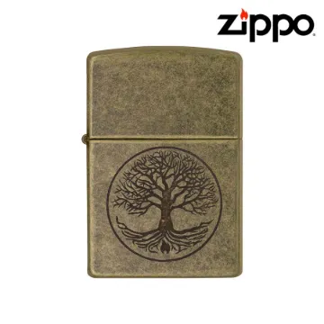 ZIPPO LIGHTER BRASS ANTIQUE TREE