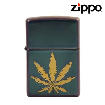 ZIPPO LIGHTER - IRIDESCENT ENGRAVED LEAF