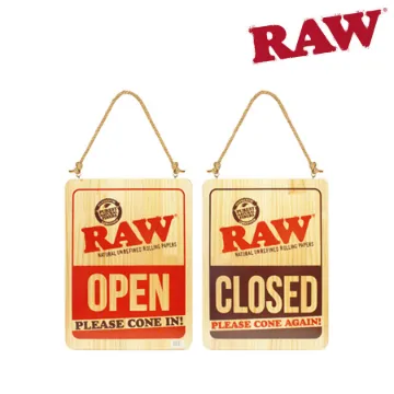 RAW WOODEN OPEN &amp; CLOSED SIGN