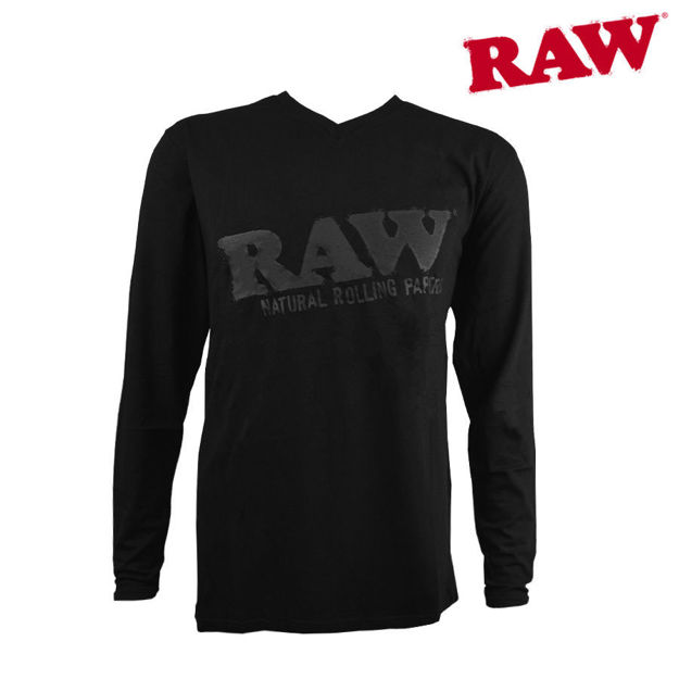 Picture of RPxRAW V-NECK BLACK BRAND LONG SLEEVE