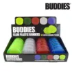 Picture of BUDDIES PLASTIC 2.25" GRINDERS w/DIAMOND TEETH &amp; MAG, BOX/16, INCL: CLEAR, BLUE, GREEN &amp; RED