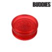 Picture of BUDDIES PLASTIC 2.25" GRINDERS w/DIAMOND TEETH & MAG, BOX/16, INCL: CLEAR, BLUE, GREEN & RED