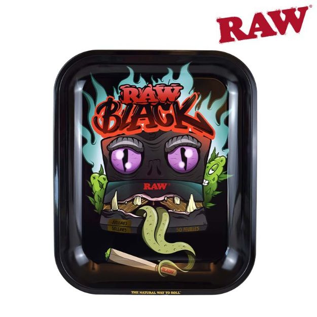 Picture of RAW BLACK ROLLING TRAY TIN MONSTER DESIGN LARGE