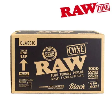 Picture of RAW BLACK NATURL ARTISAN PRE-ROLLED CONES 1 ¼