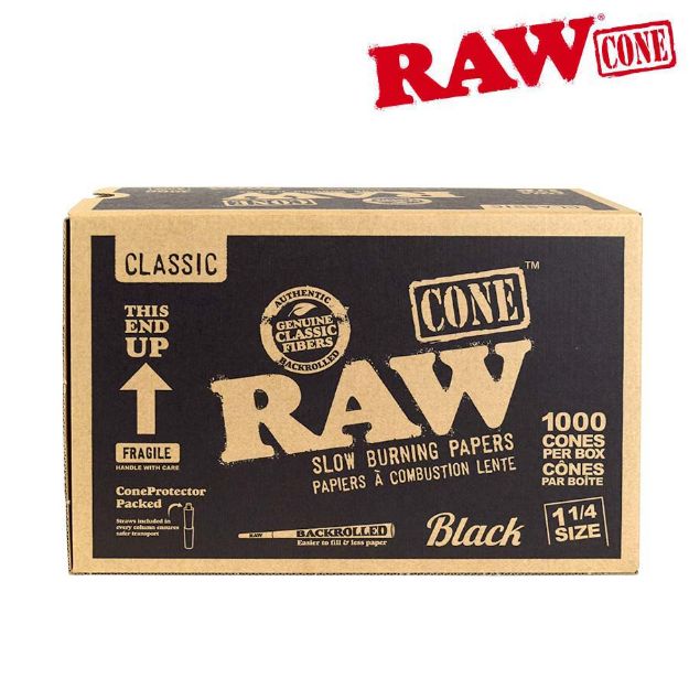 Picture of RAW BLACK NATURL ARTISAN PRE-ROLLED CONES 1 ¼