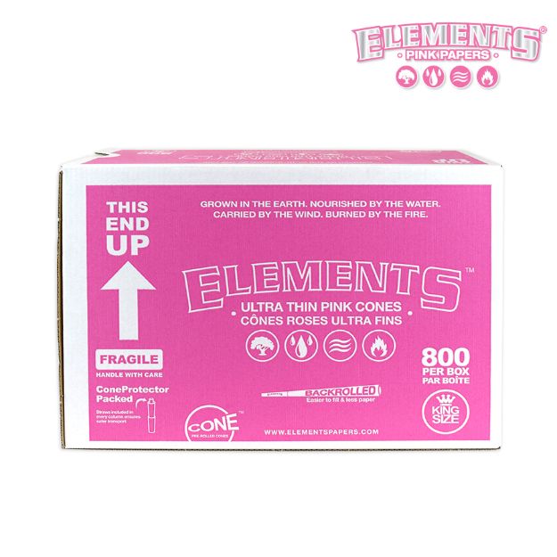 Picture of ELEMENT PINK PRE-ROLLED CONES KINGSIZE, BOX/800