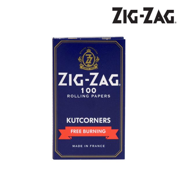 Picture of ZIG ZAG KUTCORNERS BLUE FREE BURN ROLLING PAPERS, PACK/100, BOX/25 - DT