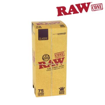 Picture of RAW CLASSIC NATURAL UNREFINED PRE-ROLLED CONES KINGSIZE-&#160; BOX/75