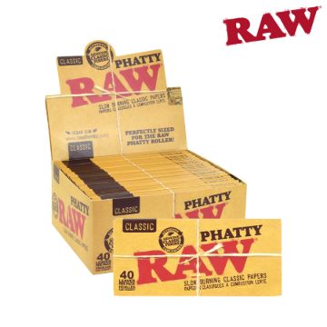 Picture of RAW CLASSIC NATURAL UNREFINED HEMP ROLLING PAPERS PHATTY KING SIZE SUPREME, PACK/40, BOX/24