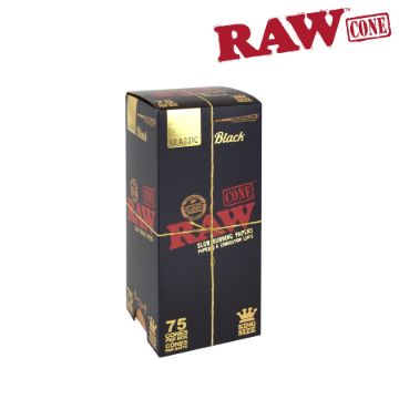 Picture of RAW BLACK BULK PRE-ROLLED CONES KINGSIZE – 75/PACK 