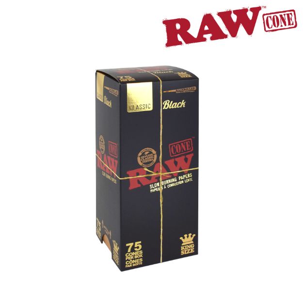 Picture of RAW BLACK BULK PRE-ROLLED CONES KINGSIZE – 75/PACK 